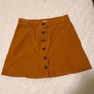 Corduroy Button Down Skirt